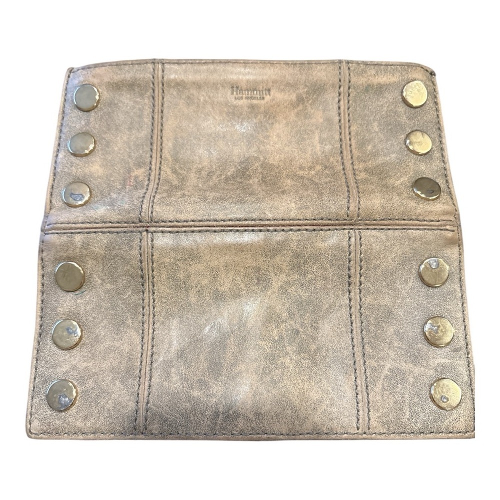 Hammitt 110 North Bifold Wallet with Brass Studs & Hardware w/red accent RR - Picture 3 of 8